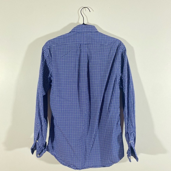 Blue print button down dress shirt - Picture 3 of 3